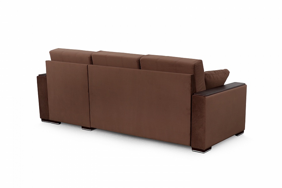 Угловой диван "Монако-1" СТАНДАРТ Вариант 3 Мора темно-коричневый