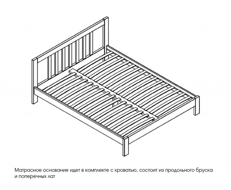 Кровать из массива 1800 "Слип" Орех темный